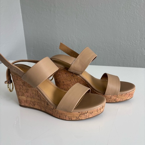 LC Lauren Conrad Shoes - LC Lauren Conrad Beige Cork Wedges